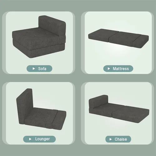 Vista 5 de ZeeFu Sofá cama plegable – Futón de espuma viscoelástica, cama convertible para sala de estar/dormitorio/invitados/oficina/caravanas/estudio