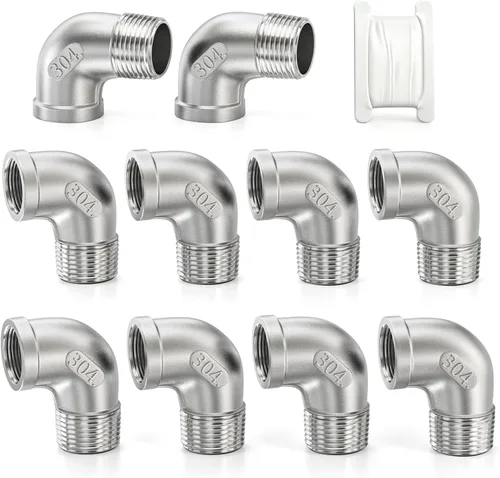 Vista 39 de TAISHER 2 piezas de acero inoxidable 304 accesorios de codo de 90 grados, tubo hembra NPT de 1 pulgada a 1 pulgada NPT hembra 304 accesorio
