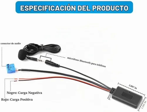 Vista 2 de Adaptador AUX de audio compatible con Bluetooth con micrófono, compatible con BMW Z4 (E85/E86), X3(E83), compatible con Mini Cooper (R50/JCW)