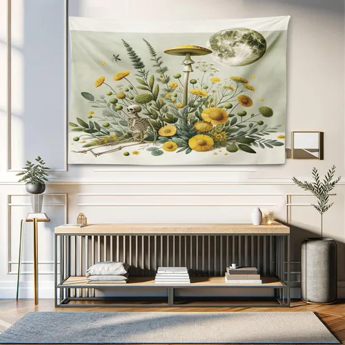 Vista 147 de Ambesonne Tapiz de arte afro, hombre negro fuerte con una corona de trazos impresión de pintura moderna, decoración de tela para colgar en la pared
