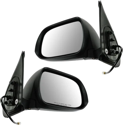 Vista 49 de TRQ Conjunto de 2 piezas de espejo lateral para conductor y pasajero, ajuste eléctrico, sin calefacción, sin memoria, color negro, compatible