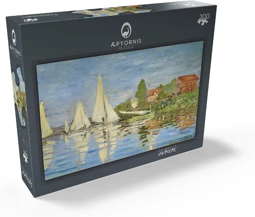 Vista 2 de MyPuzzle Claude Monets Regattas At Argenteuil 1872 - Rompecabezas prémium de 100 piezas para adultos