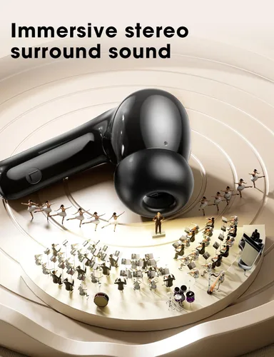 Vista 2 de Auriculares inalámbricos, auriculares de bajos profundos de alta fidelidad Negro