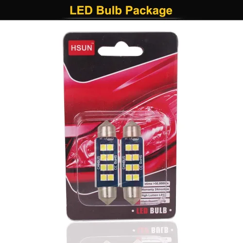 Vista 7 de HSUN Bombilla LED Festoon C5W de 1.65 pulgadas, 1.61 pulgadas, 6000 K, color blanco 6411 239 569 578 212-2 2112 212 212 214-2 con Canbus sin errores