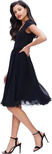 Vista 2 de Dress the Population Vestido para mujer ajustado y con vuelo Negro
