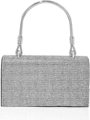 Vista 2 de Yokawe Bolso de mano con diamantes de imitación para mujer bolso de noche con cristales brillantes para bodas fiestas bailes cócteles