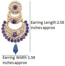Vista 4 de Touchstone - aretes para mujer, diseño con cristales de madera de bollywood en tono dorado de Chandbali