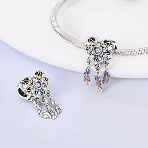 Vista 3 de Parmuz 925 Sterling Silver Charms for Charm Bracelet Necklace Mom Heart Love Dangle Charm Beads for Women Mother Grandmother Mothers Day Gift