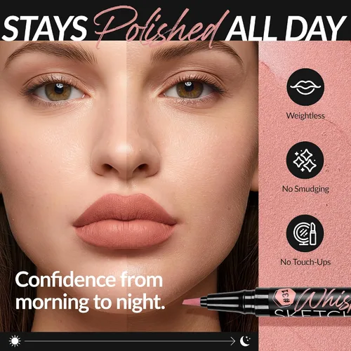 Vista 5 de BEPHOLAN Delineador de labios de larga duración, impermeable, 24 horas de duración, delineador de labios líquido de larga duración, delineador