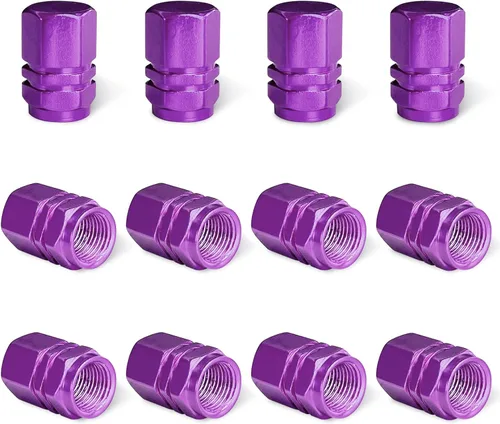 Vista 15 de Ziciner 8 PCS Tapas de Vástago de Válvula de Neumático de Coche, Cubiertas de Válvula de Rueda de Aleación de Aluminio con Anillo O de Goma, Juego
