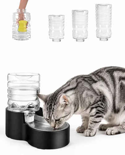 Vista 9 de Heouvo Dispensador de agua para gatos con gravedad de 1.3 galones