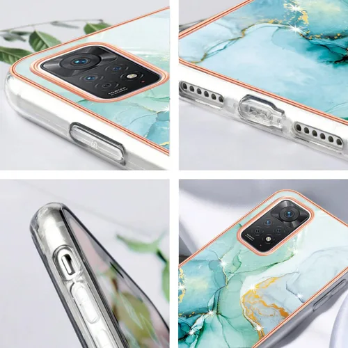 Vista 6 de Funda de teléfono para Xiaomi Redmi Note 11 Pro Clear Siliocne Edge, rosa elegante diseño de mármol para Xiaomi Redmi Note 11 Pro Funda a prueba