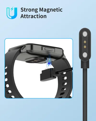 Vista 3 de Cargador de reloj inteligente para Hingso IDW19 2 pies/23.6 in 2 pines USB Cable de carga magnético portátil para Hingso IDW19