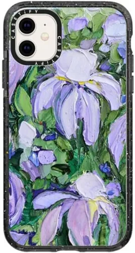 Vista 49 de Funda Impact de CASETiFY para iPhone 11 - Tiempo A Solas de Esther Kim - Negro Claro