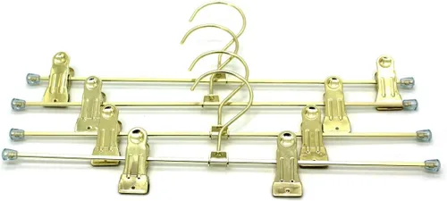 Vista 5 de Paquete de 30 perchas de metal dorado de 13.7 pulgadas con gancho giratorio
