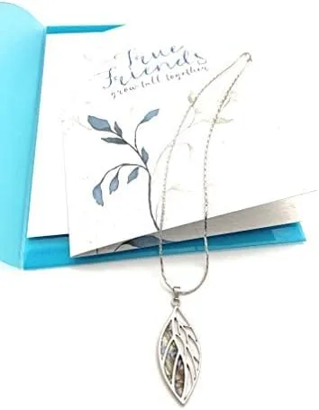 Vista 6 de Smiling Wisdom - Tarjeta de felicitación de amistad para mujeres y collar de hoja - True Friends Grow Together - A Reason Season Lifetime Friend