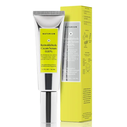 Vista 10 de Suero de Crema de Retinaldehído Naturium 0.05%, Cuidado Facial y de la Piel Antienvejecimiento Avanzado y Suavizante, 1.7 oz