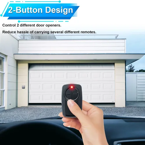 Vista 3 de Klik5u-bk2 klik3u-bk clicker Control remoto universal de 2 botones para abridor de puerta de garaje Chamberlain LiftMaster Craftsman, sin llave