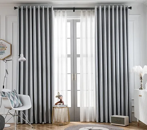 Vista 5 de Barra de cortina doble de 1 pulgada con remates de trompeta, negro, 28 a 48 pulgadas