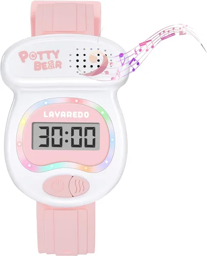 Vista 10 de Reloj para niños y niñas, temporizador para ir al baño y luces LED coloridas, música recuerda a los niños que es hora de ir al baño, regalo