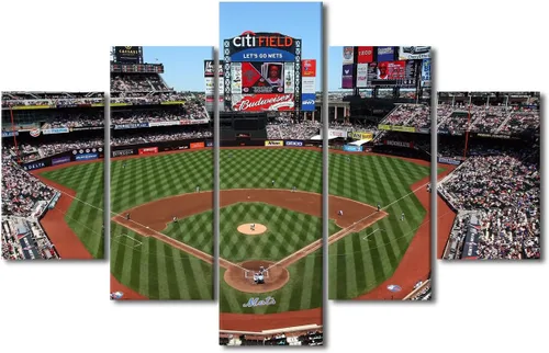 Vista 13 de Arte para pared, lienzo para estadio deportivo, arte para pared, diseño de campo de Wrigley en Chicago, pinturas de Chicago, impresiones sobre