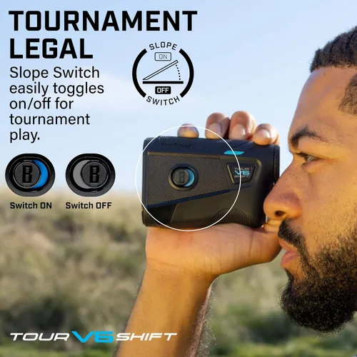 Vista 7 de Bushnell Golf Tour V6 Shift Laser Rangefinder with Slope Compensation, 1300-Yard Range, Flag Lock Vibration, Magnetic Cart Mount, 6X Magnification