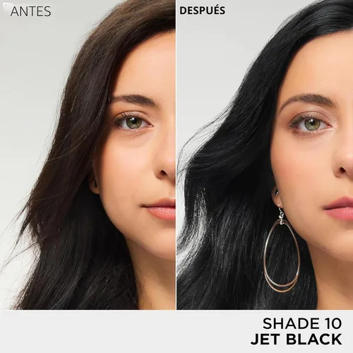 Vista 5 de L'Oreal Paris Feria - Tinte permanente brillante multifacético para el cabello, tinte de alta intensidad para reflejos 3X, 10 negro azabache