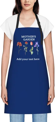 Vista 25 de Delantales personalizados para mujer, diseño de delantal de chef ajustable con nombre, textos, fotos, flores, regalos para el día de la madre