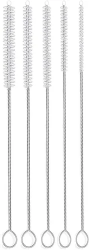 Vista 14 de Juego de cepillos de limpieza de tubos de 10 pulgadas, paquete de 5 cepillos pequeños de nailon extra largos con asas flexibles para botellas Negro