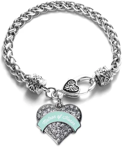 Vista 208 de Inspired Silver - Pulsera de plata con dije de corazón pavé con joyas de circonita cúbica