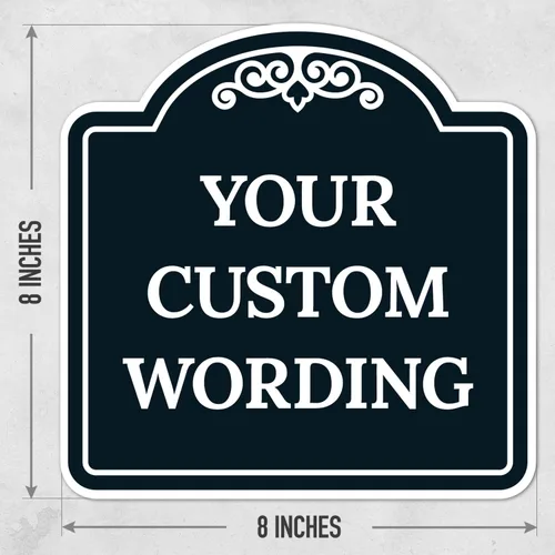 Vista 3 de Letrero decorativo personalizado, letrero de metal personalizado para negocios, entrada, hogar, Airbnb, placa de puerta de oficina, fondo negro, 8 x