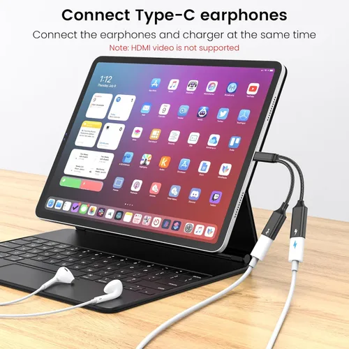 Vista 5 de MOGOOD Cable divisor USB C de 60 W, 2 en 1 USB-C macho a doble USB-C hembra, carga mientras usas auriculares, SSD, DAC o controlador, para Steam