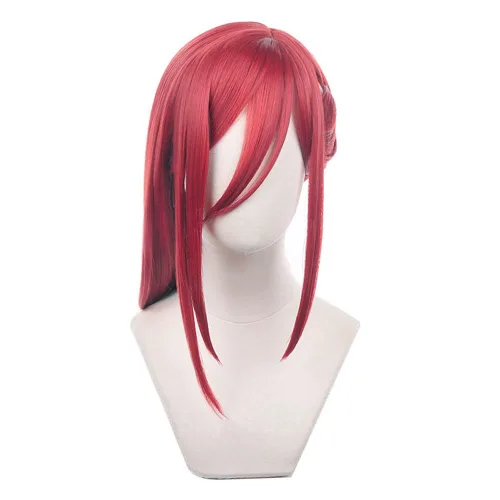 Vista 2 de SKYBEAUTY Anime Hyoma Chigiri - Peluca de cosplay para bloqueo azul, peluca larga y recta roja trenzada, pelucas de fiesta de Halloween para mujeres