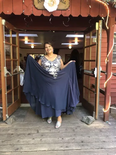 Vista 6 de Bordado cuello en V vestidos de madre de la novia para boda 2025 encaje gasa maxi formal madre novio vestido con aberturas