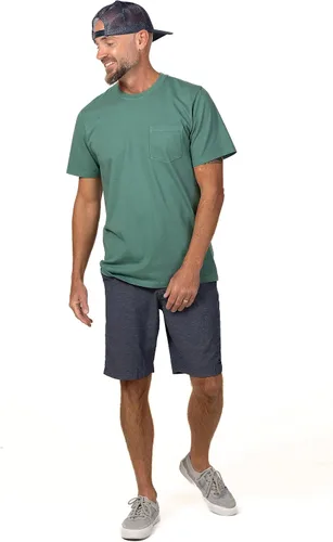 Vista 4 de Camiseta de bolsillo para hombre, 100% algodón orgánico, ajuste clásico, suave, de manga corta, con bolsillo