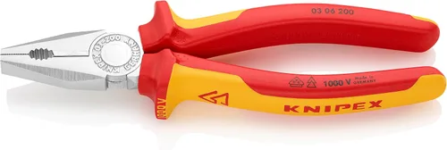 Vista 16 de Knipex 03 06 160 SB Alicates Combinados 6,3" con asas aisladas en envases blister