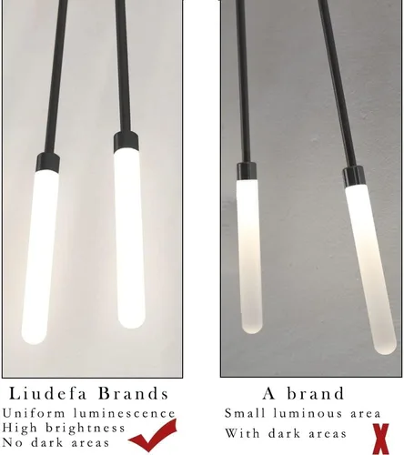 Vista 6 de Lámpara de techo LED regulable de 51 pulgadas, 42 luces de techo empotradas, lámpara de techo negra para dormitorio, sala de estar, lámpara colgante