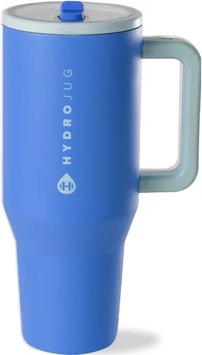 Vista 21 de HydroJug Traveler - Botella de agua de 40 onzas con asa y pajita abatible - Cabe en portavasos, vaso resistente a fugas - Reutilizable, aislado