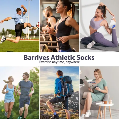 Vista 6 de 6 Pairs Grip Soccer Socks Colorful Non Slip Sports Football Basketball Hospital Yoga Socks for Men Women