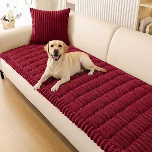 Vista 52 de Smiry - Funda para sofá para perros lavable, fundas para sofá de mascotas no deslizantes y peludas para sofá de 3 cojines, aptas para mascotas