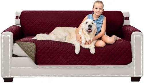 Vista 50 de Sofa Shield Funda de sofá con correa, reversible, resistente a las manchas y al desgarro, funda acolchada de microfibra, lavables, asiento de 62