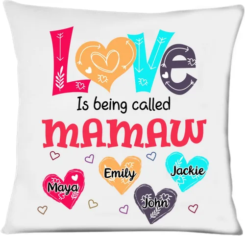 Vista 10 de Abuela - Almohada personalizada con corazón de amor, almohada personalizada para mamá, regalos para abuela, mamá de hija, nietos, día de la madre