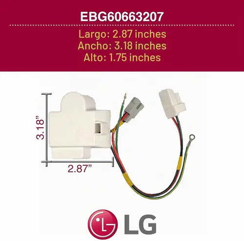 Vista 3 de LG EBG60663207 Conjunto de termistor PTC OEM genuino para refrigeradores LG