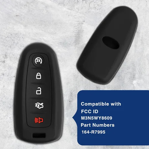Vista 5 de KeyGuardz - Carcasa exterior de goma suave para Ford Lincoln con control remoto de entrada sin llave