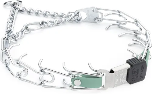 Vista 38 de Collar de perro de acero cromado Herm Sprenger para perros pequeños con hebilla de liberación rápida ClicLock y inserto de Biothane Collar de punta