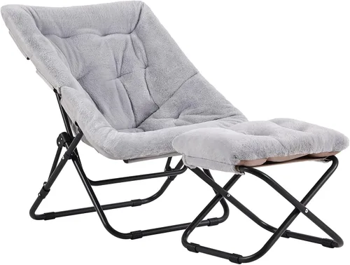 Vista 11 de Tiita Silla Cómoda Plegable, Silla de Acento Plegable de Gran Tamaño de Piel Sintética Suave, Silla de Descanso Perezosa para Niños, Adolescentes