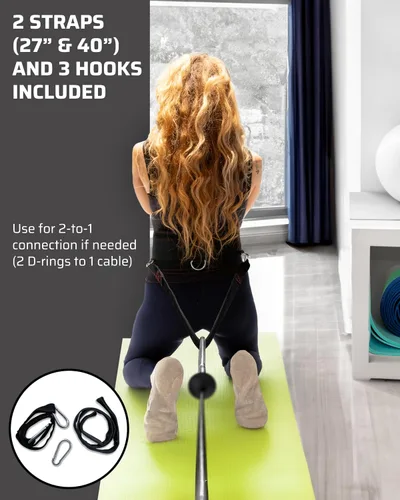 Vista 9 de THEFITGUY Paquete de flexibilidad y fuerza: correa de máquina de cable de fijación múltiple y correa de estiramiento cuádruple para entrenamiento
