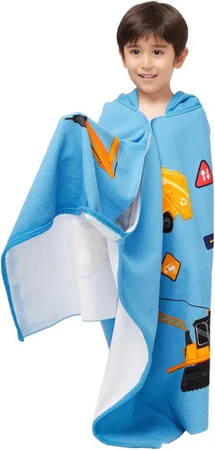 Vista 7 de Gealaek Toalla con capucha para niños pequeños de 5 a 12 años, toalla de baño, piscina, playa, extra grande, suave y absorbente, poncho de playa