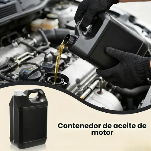 Vista 3 de Hacaroa Paquete de 3 jarras de aceite de motor de plástico con tapa, contenedor de almacenamiento estilo F de 1 galón con mango ergonómico, jarra