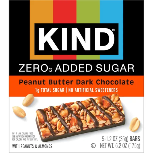 Vista 5 de KIND ZERO - Barras sin azúcar añadida, mantequilla de maní y chocolate oscuro, aperitivos aptos para ceto, libres de gluten, con 0.18 oz